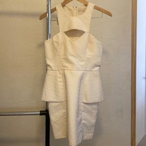 Tailored Ivory Peplum Dress